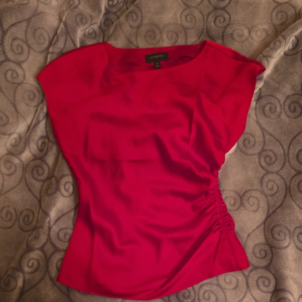 Banana Republic Red Fitted Cap Sleeve Blouse